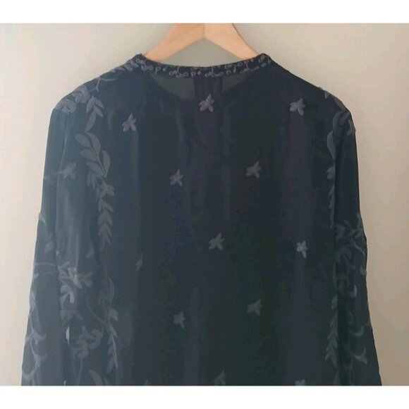 Johnny Was Sasha Embroidered Tie Front Blouse - Picture 9 of 12